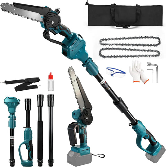 Makita 2 IN 1 Akku Hochentaster Ast Kettensäge für 18V, 8 Zoll Akku Kettensäge und Teleskop, Arbeitshöhe bis 4.5 M, Spannung 18V, Bürstenlose Motor