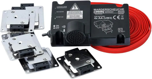 Modell Marderabwehr KFZ batteriebetrieben mit Plus-Minus-Kontaktplatten. Elektroschock M229 Kemo
