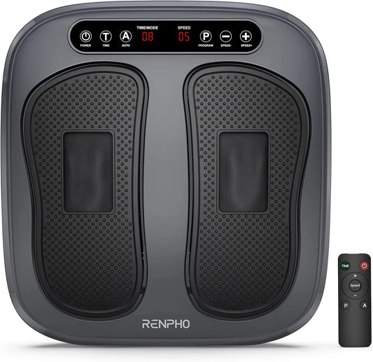 RENPHO Fußmassagegerät, 5 Modi, Fernbedienung, Entspannen Steifheit müder Muskeln, bis zu 20 Vibrations Geschwindigkeiten, 3 Autotimer