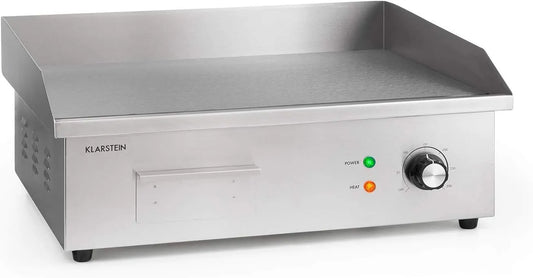 Klarstein Grill, Glatte XL Grillfläche: 54,5x35 cm, Stufenlos 50-300 °C, 3000 Watt, Elektrogrill, Grillplatte, Tischgrill