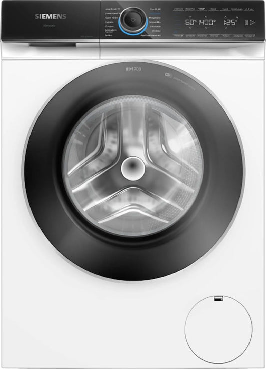 Siemens Waschmaschine WG44B2A40 iQ700 1400, UpM, i-Dos Intelligente Waschmittel-Dosierung, Schneller Waschen, Home Connect, Weiß, Gewicht 9 kg