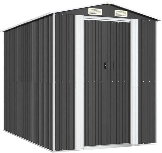 Geräteschuppen vidaXL, Gerätehaus Garten Schuppen Gartenhaus Hütte Haus Laube Gartenschuppen Lagerschuppen Anthrazit 192x274x223cm Verzinkter Stahl