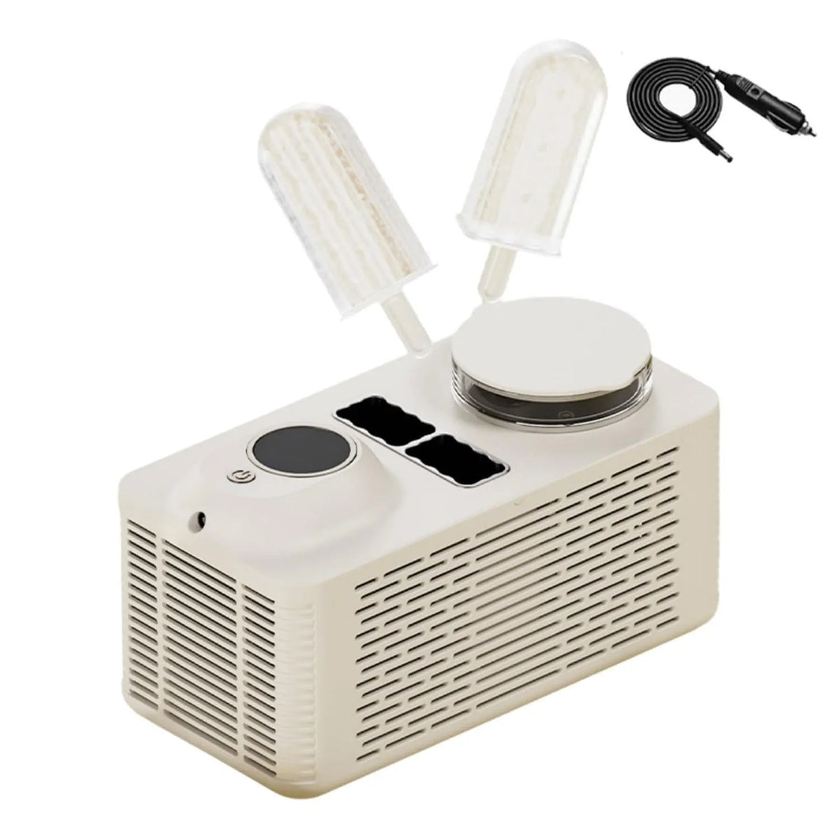 Eismaschine tragbar Mini, Leistung 150 W, 2 Eiswürfel in 25 Minuten, selbstgemachtes Eis am Stiel, automatische Eisbox, for Zuhause, Camping, Büro