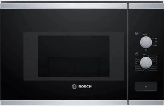 Bosch Mikrowelle BFL520MS0, Fassungsvermögen 20 l, Leistung 800 W, Einbau, Kombigerät, Edelstahl Noir, Acier Inoxydable, in Schwarz
