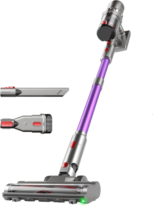 Staubsauger, One-Touch-Bedienung, Teppiche, Hearten 4-in-1 Akku Kabellos mit LED Display und Anti-Wickel-Bürste, Hartböden.