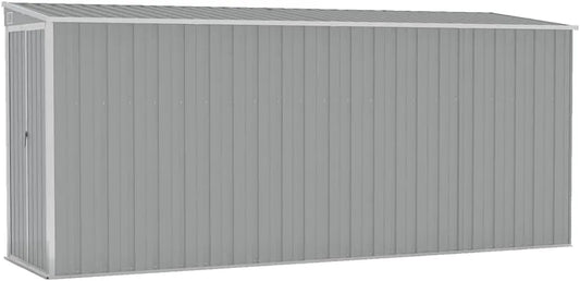 Geräteschuppen vidaXL, mit Sperrfunktion Gerätehaus Gartenhaus Gartenschuppen Schuppen Farbe Grau 118x382x178cm Verzinkter Stahl, Wand Kunststoffgriff