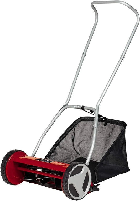 Einhell Rasenmäher GC-HM 400, 40 cm Schnittbreite, Fassungsvermögen 27 l-Fangkorb, Hand, bis zu 250 m², 4-stufige Schnitthöheneinstellung 13-37 mm