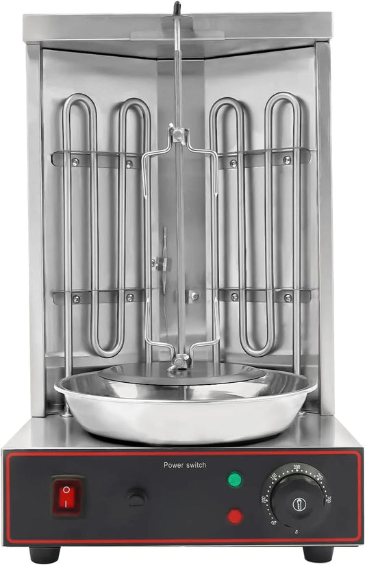 Grill, Elektrische Dönergrill Edelstahl Tragfähigkeit 10 kg 2 Heizrohre 6 U
