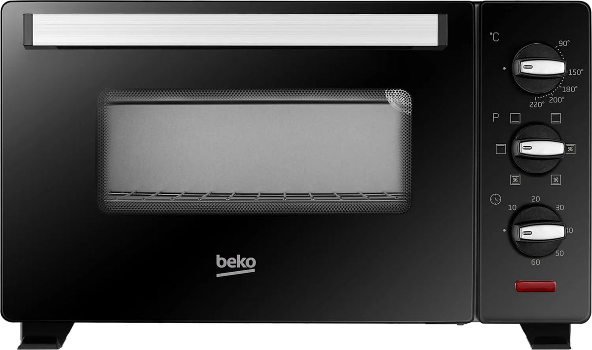 Beko Modell BMOF19B, Maße 47,4 x 28,3 x 28,3 cm, Fassungsvermögen 19 Liter, Timer 60 min, Elektroherd, in Schwarz, Leistung 1380 W, Gewicht 6,5 kg