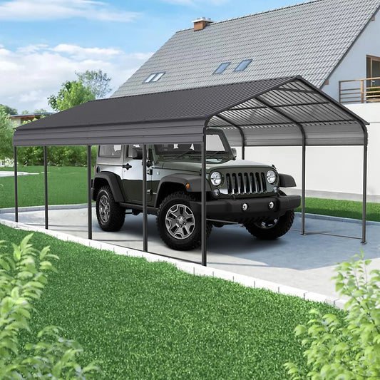 Carport Heavy Duty Metall, Stahldach, Allwetter Outdoor Storage, Outdoor Garage Car Shelter Shade mit Metallrahmen