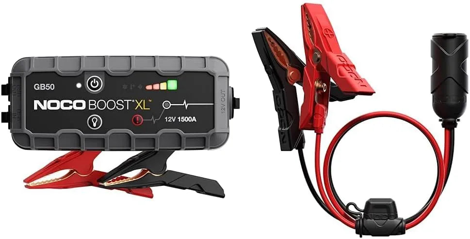 GB50 GC017 14AWG NOCO Boost, XL 1500A 12V UltraSafe Starthilfe Powerbank & 15A 12V Adapter
