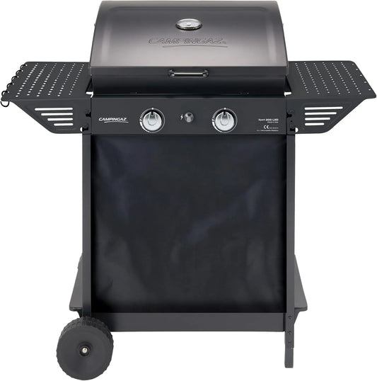 Gasgrill Campingaz, BBQ Gas-Grillwagen mit 2 aluminisierten Gas-Brennern, Xpert 200 LXD, 7.1 kW Leistung, Deckel mit Thermometer, Warmhalterost