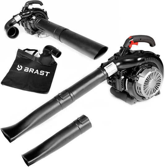 Laubsauger 36PS 4in1 BRAST, inklusive. 2 Blasrohre, Laubbläser Benzin 1,0kW, Fassungsvermögen 55L Fangsack, Funktion, Blasgeschwindigkeit 73 m