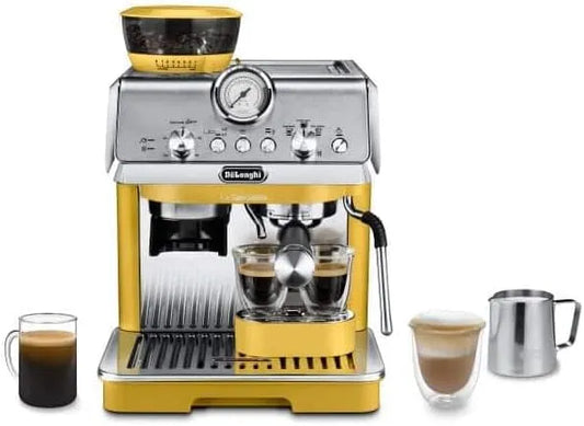 De'Longhi Modell EC9155.YE, La Specialista Arte, Macchina da Caffè Espresso, Funzione Latte Art, Macinacaffè Integrato, Colore Giallo