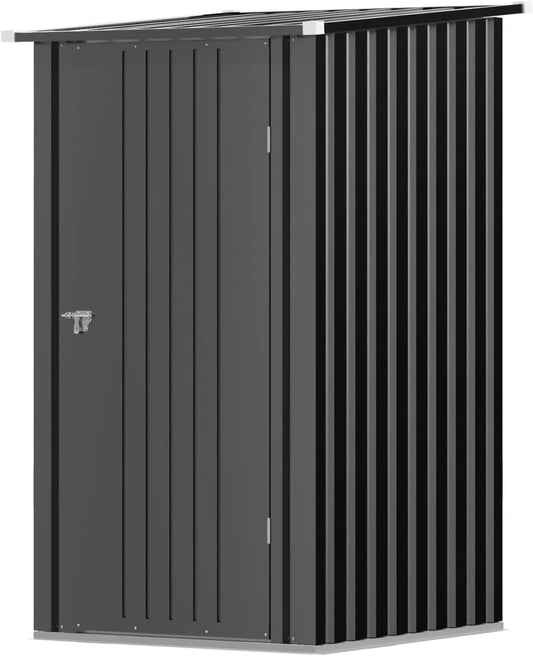 Gerätehaus Metall, 1,5m³ 95x98x160 cm Wasserfest Geräteschuppen, in Schwarz