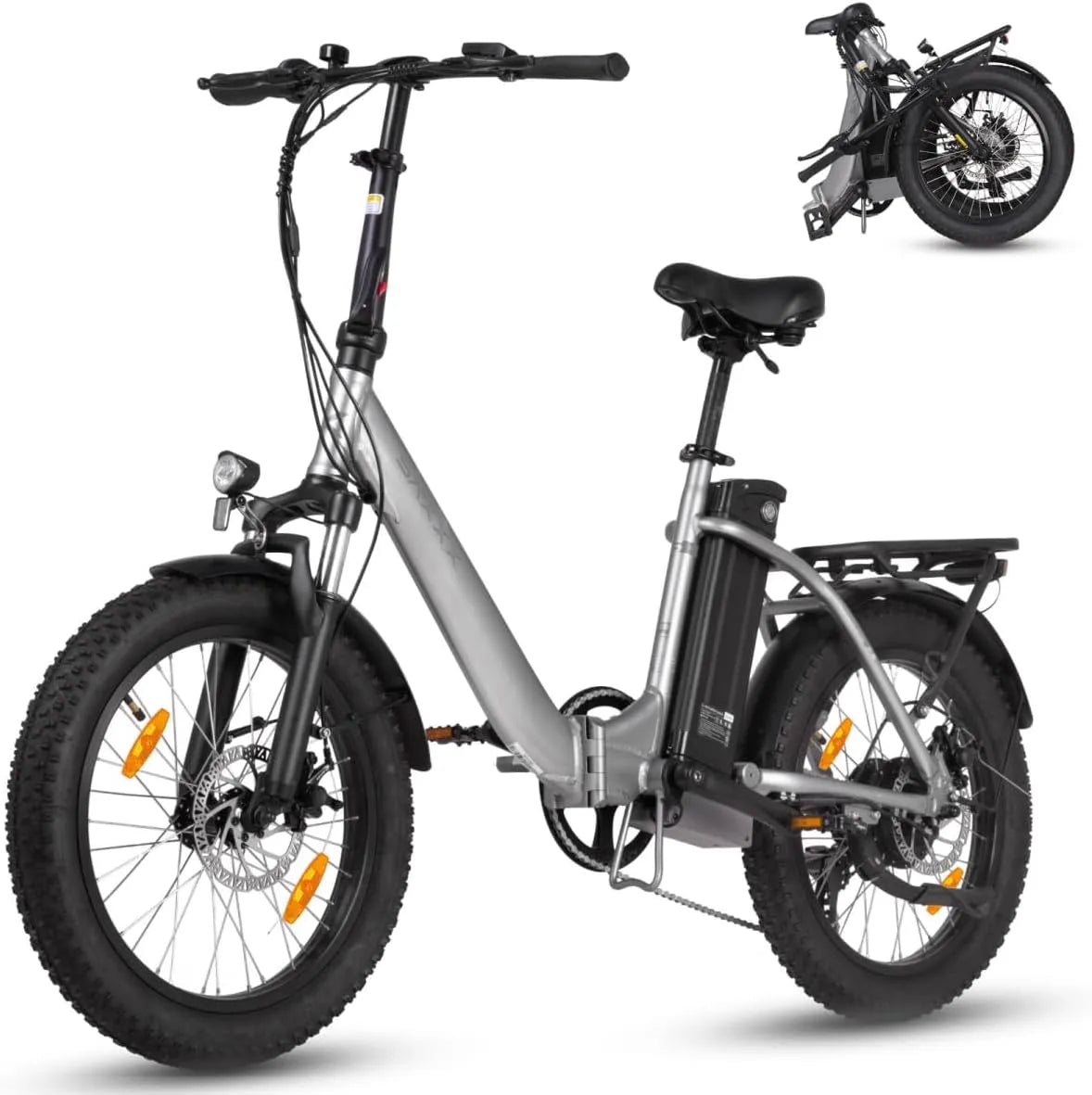 Fahrrad, SAXXX E Bike Klapprad 20 Zoll mit 36V 13Ah Akku, E Herren mit 7 Gang Kettenschaltung, Elektro Klapprad mit Scheibenbremsen 120KM Lange Range