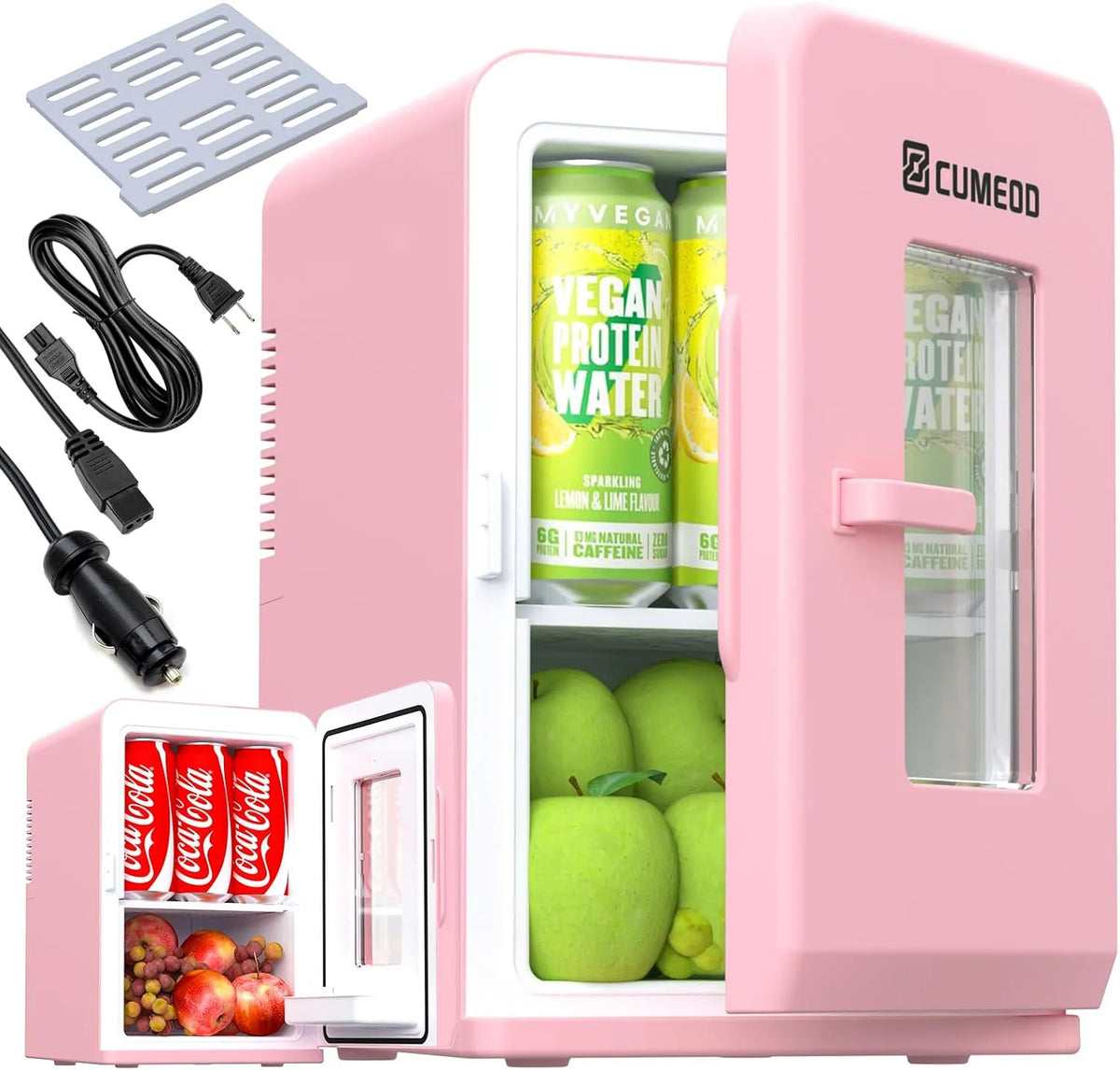 Kühlschrank DC/220V, Fassungsvermögen 15 Liter, Max- & Eco-Modus, 21 Dosen Mini, 2 in 1 Kleiner mit Kühl- und Heizfunktion, Spannung 12V DC, Getränke