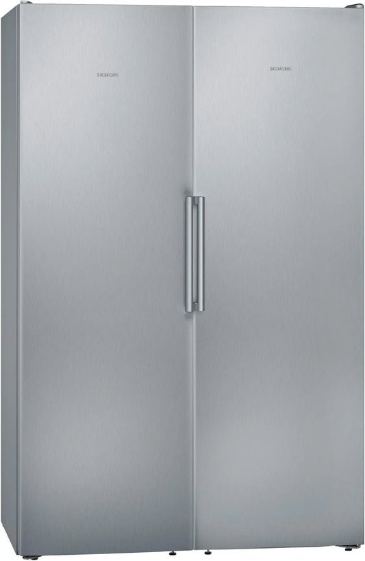 Siemens Kühlschrank KA95NVIEP iQ300, Set Eintür und Eintür-Gefrierschrank, hyperFresh Schublade, noFrost, Gebürsteter Stahl mit antiFingerprint