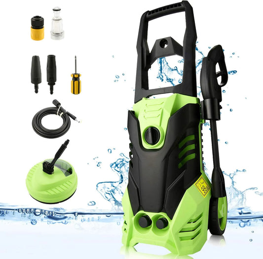 Hochdruckreiniger 3-in-1-Düse, COOCHEER Elektrischer 150bar mit, max. Fördermenge 450l, 450l/h, 6m Schlauch, 5m Kabel, Fassungsvermögen 450l
