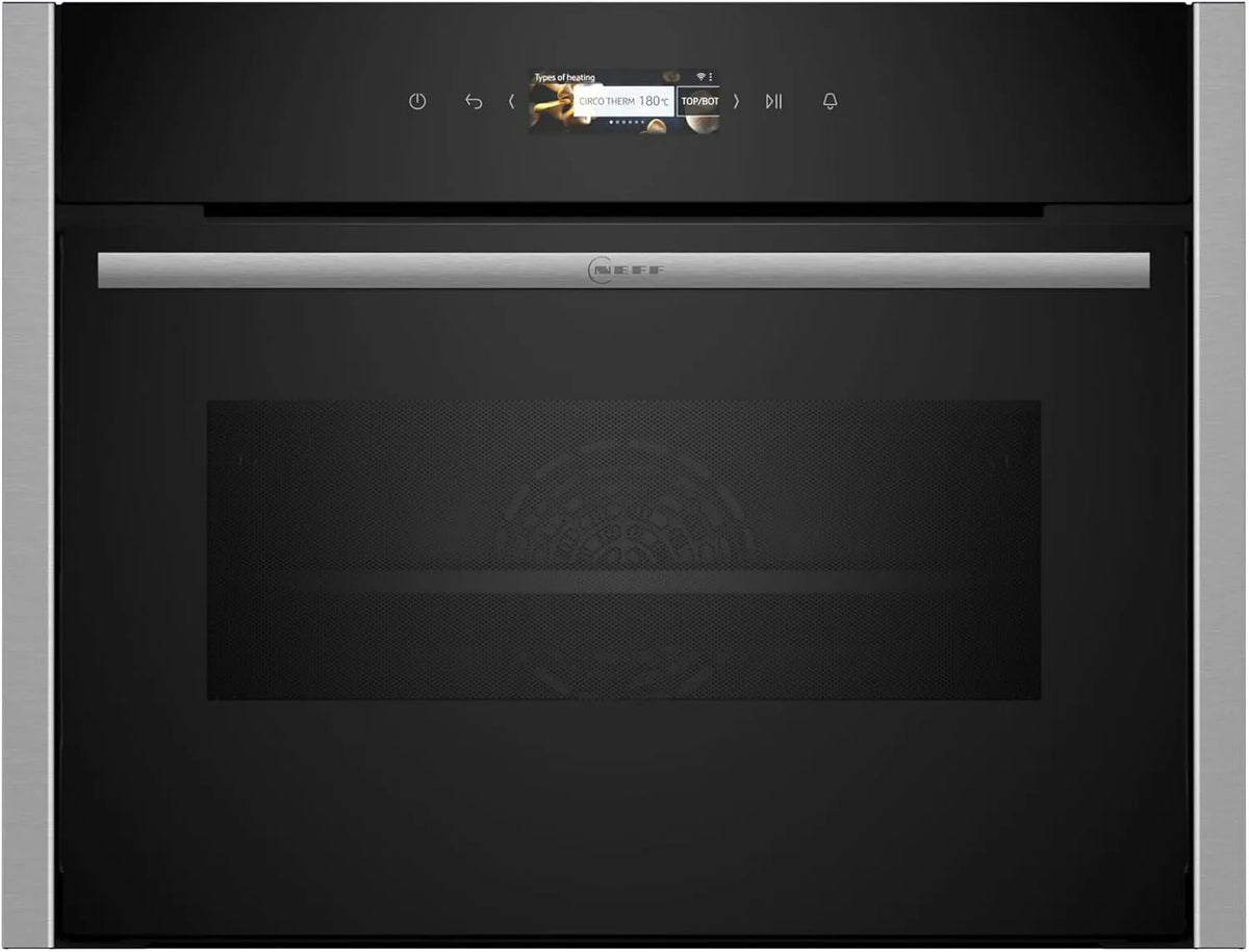 Neff Mikrowelle C24MR21N0 N70, Maße 60 x 45cm, Made in Germany, Inverter-Technologie, Home Connect, Compact-Backofen mit, Favorit-Funktion, Edelstahl