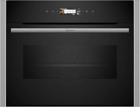 Neff Mikrowelle C24MR21N0 N70, Maße 60 x 45cm, Made in Germany, Inverter-Technologie, Home Connect, Compact-Backofen mit, Favorit-Funktion, Edelstahl