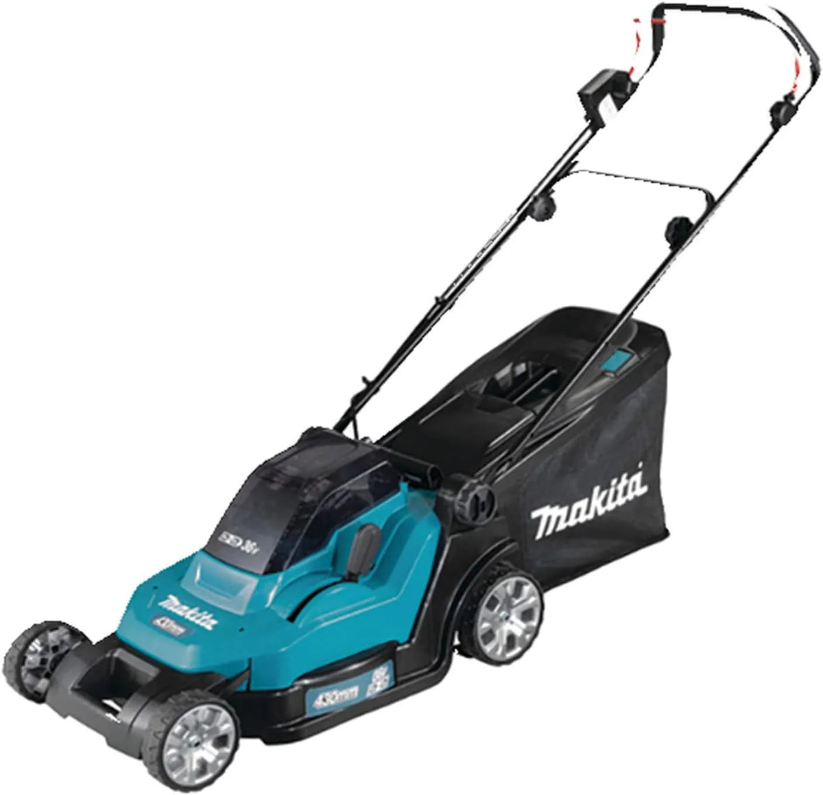 Makita Modell 2x18V BL1850B DC18SH, DLM432CT2, Mäher 43 cm Mak Li-Ion 2 Batt. + Ladegerät