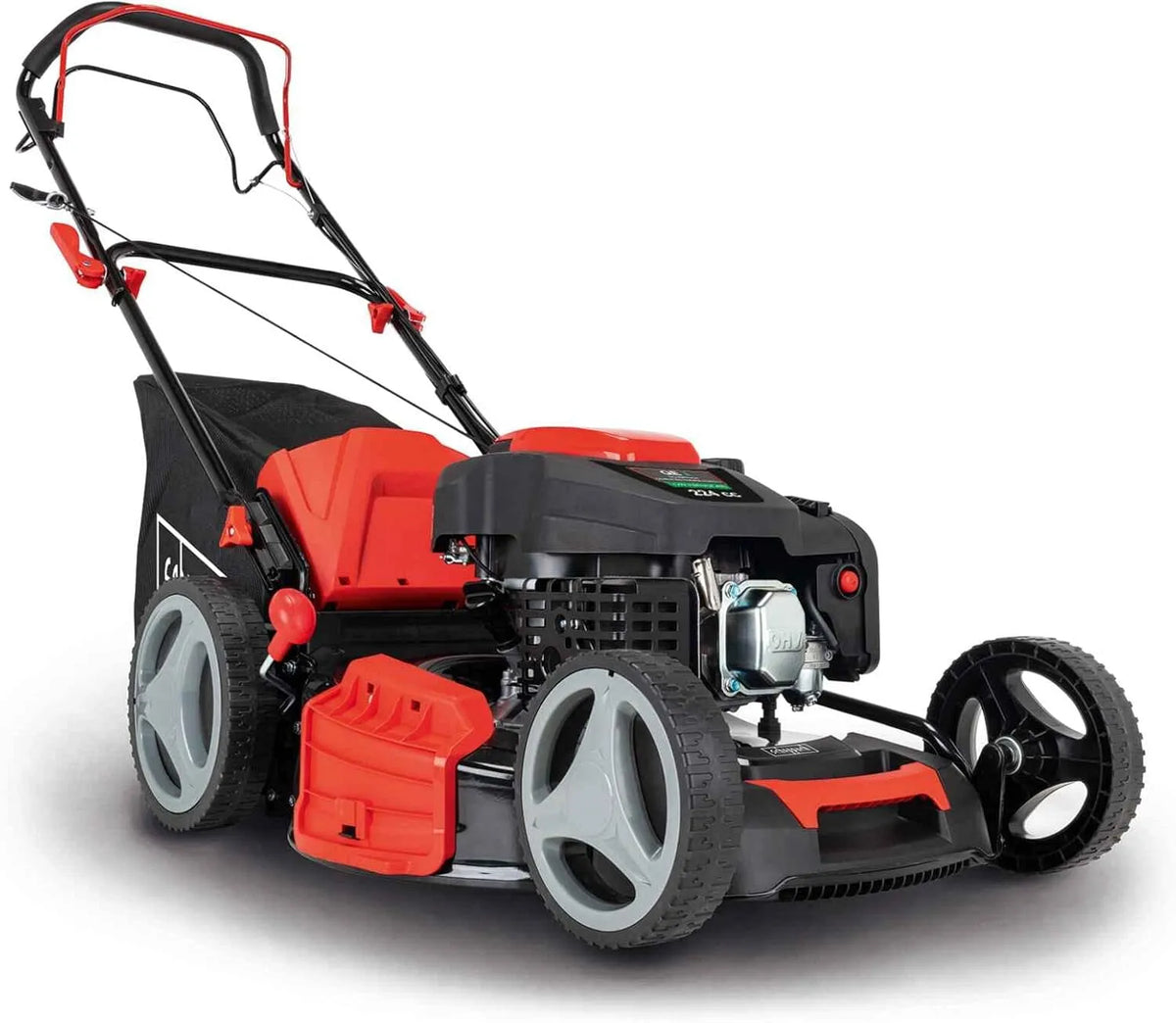 Scheppach Rasenmäher MS225-53 6PS, 7-stufige Höhenverstellung, 53 cm Schnittbreite, Fassungsvermögen 65 Liter Fangkorb, Reinigungsfunktion
