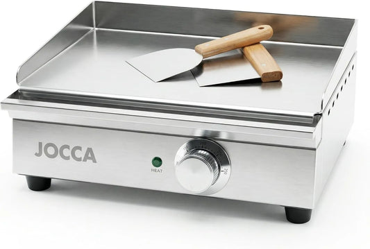 Grill, 39,6 x 26 cm Edelstahlfläche, Temperaturregelung 50-300°C, Jocca Teppanyaki Elektrische Grillplatte Professional