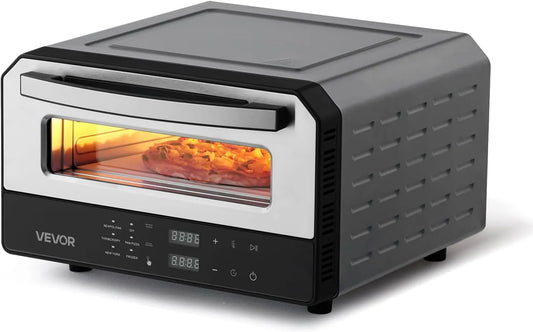 Vevor Backofen, intelligenter Indoor-Pizzaofen mit 5 voreingestellten 30,5 cm Arbeitsplatten, maximale Temperatur 40 °C, Elektrischer Pizzaofen