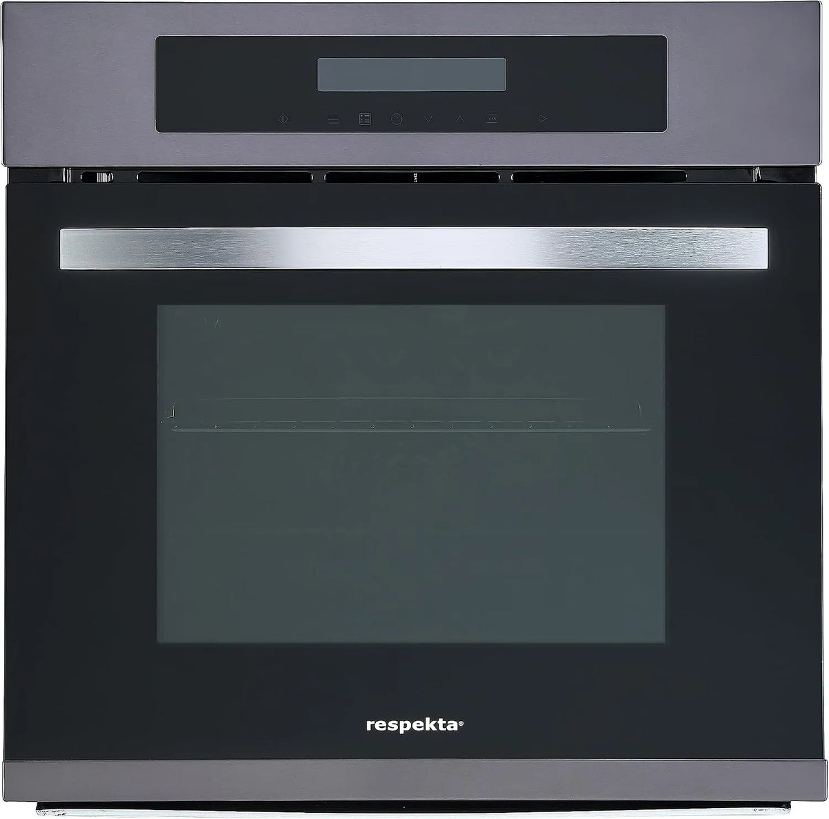 Respekta Backofen DIGI8BLACKSTEEL, 11 Beheizungsarten, Fassungsvermögen 66 Liter Volumen, Einbaubackofen autark, Eco Funktion