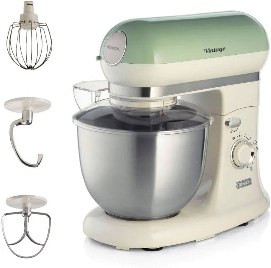 Ariete Vintage Knetmaschine 1588, 5,5 L Fassungsvermögen, 7 Geschwindigkeitsstufen + Pulse-Funktion, Leistung 1200W, 7 Geschwindigkeitsstufen +, Pizza