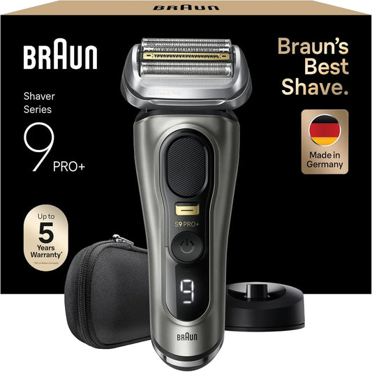 Braun Modell 9515s, Elektrorasierer mit 5 Pro Rasierelementen, Langhaarschneider ProTrimmer, Wet & Dry, Edelmetall, 60 Min Laufzeit, Ladestation