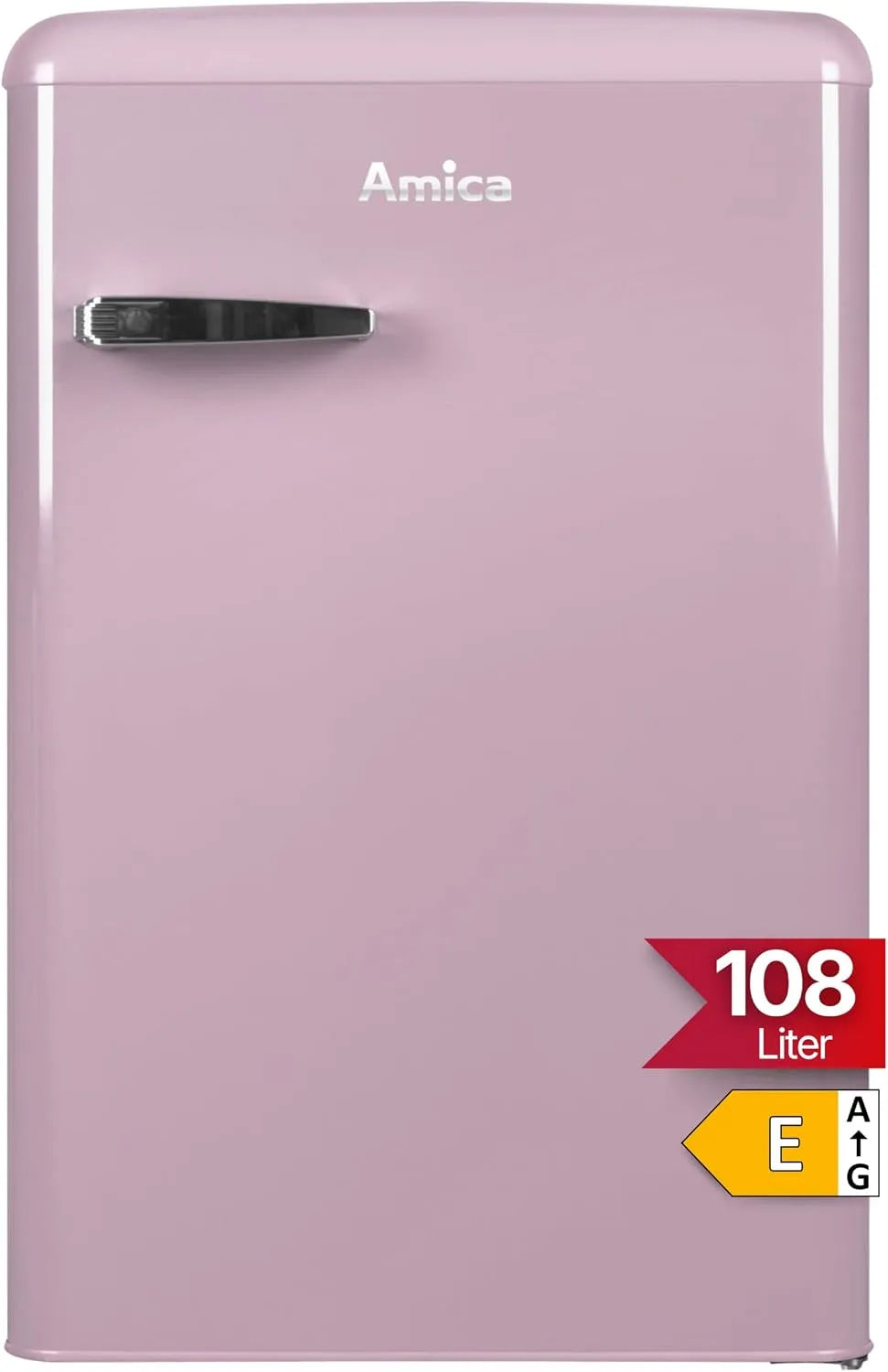 Amica Kühlschrank KS 15616 P, x 55cm, Retro mit Gefrierfach, Retro-Design, Breite 88cm, x 62cm, Cupcake Pink