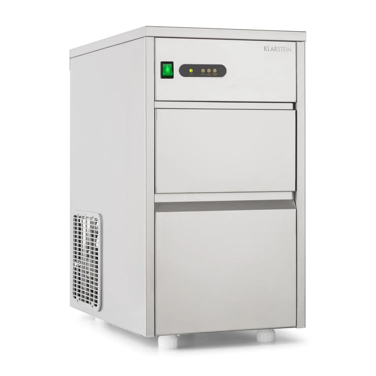 Klarstein Eiswürfelmaschine, Gewicht 20 kg, Leistung 145W, Eiswürfelmaschine für Gastro & Zuhause, Profi Ice Maker, Tag, Silber
