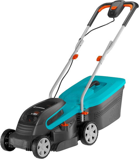 Rasenmäher P4A 14621-55 Gardena Akku, Fassungsvermögen 30 l Fassungsvolumen, PowerMax 32/36V ohne Akku: bis 200 m², 32 cm Schnittbreite