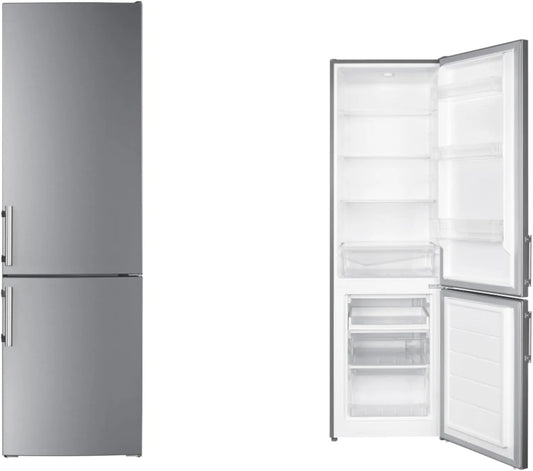 Kühl-Gefrierkombination KGK180E Wolkenstein, 40 dB, Fassungsvermögen 262 L, 180 cm hoch, Inox Design, Fassungsvermögen 71 Liter 4 Sterne Gefrierfach