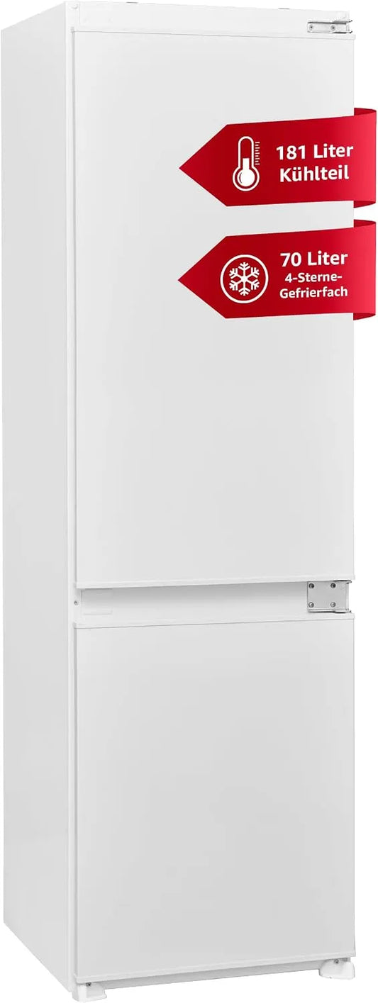 Telefunken Kühl-Gefrierkombination C-EKG-178-ST-E, 4-Sterne, 178cm Nische, Fassungsvermögen 251 Liter Gesamt-Nutzinhalt, Einbau, Schlepptür