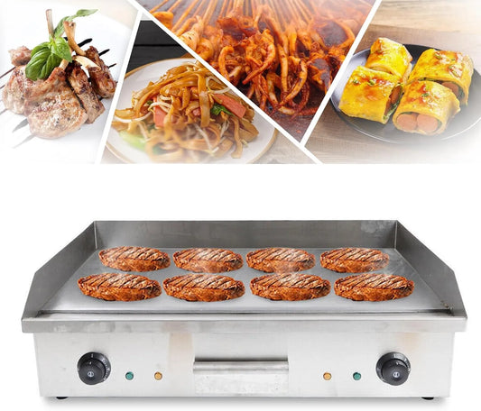 Grill, Spannung 220V 4400W Elektro Grillplatte 50-300 ℃ Elektrogrill Edelstahl-Kochplatte