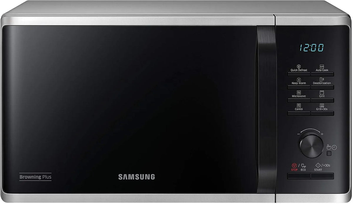 Samsung Mikrowelle MG2AK3515AS/EG, Leistung 800 W, 23 ℓ Garraum, EG mit Grill, Silber, 48,9 cm Breite, 27 Automatikprogramme, Quick Defrost