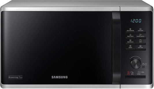 Samsung Mikrowelle MG2AK3515AS/EG, Leistung 800 W, 23 ℓ Garraum, EG mit Grill, Silber, 48,9 cm Breite, 27 Automatikprogramme, Quick Defrost