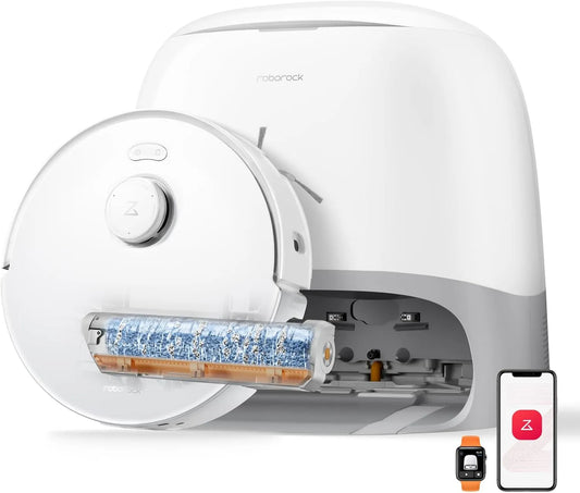Roborock Saugroboter, Qrevo Curv 2 Flow mit Wischfunktion, 20.000 Pa Saugkraft, SpiraFlow-Wischwalze mit Selbstreinigung, Dual Anti-Tangle System