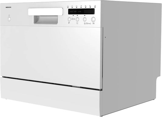 Geschirrspüler DWT 60 MD37496, 7 Reinigungsprogramme, MEDION Tischgeschirrspüler, 6 Gedecke Fassungsvermögen, 47 dB, weiß, LED Anzeige