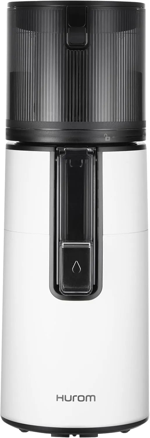 Entsafter H400, 150 Watt, Gemüse und Obst, BPA Frei, Leiser Motor Elektrischer mit großem Behälter und Siebfilter 2L, Hurom Slow Juicer, Weiß