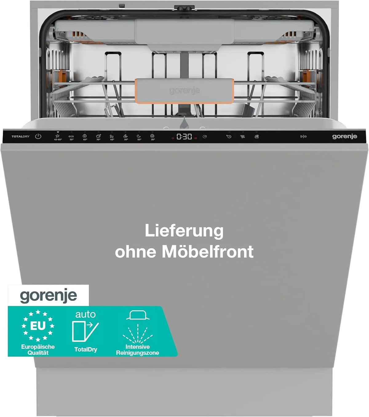 Gorenje Geschirrspüler GV16B cm/8, Breite 60 cm, Maße 60x82x55,5 cm, 8 Betriebsprogramme, 16 Maßgedecke, Vollintegrierbar, Europäische Qualität, BxHxT