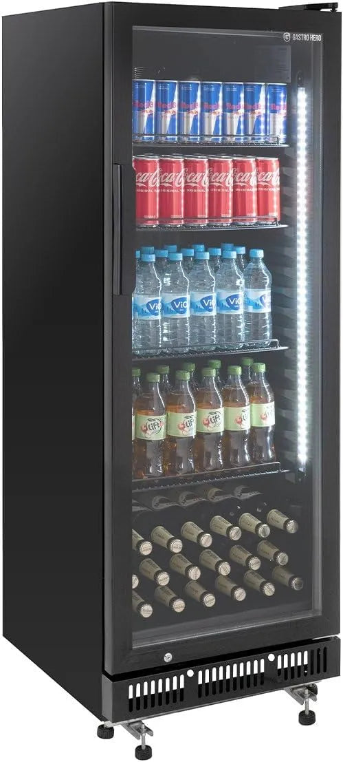 Kühlschrank GKS 230 I, mit Glastür & LED I Flaschenkühlschrank abschließbar I Bierkühlschrank 0 bis +8 °C