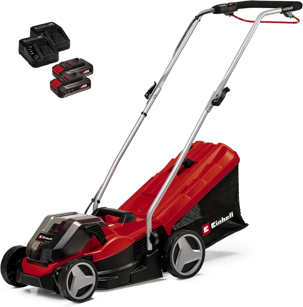 Einhell Rasenmäher, Spannung 36 V, 33cm Schnittbreite, Fassungsvermögen 30L Fangkorb, Akku GE-cm 36/33 Li Kit Power X-Change, 25-65 mm Schnitthöhe