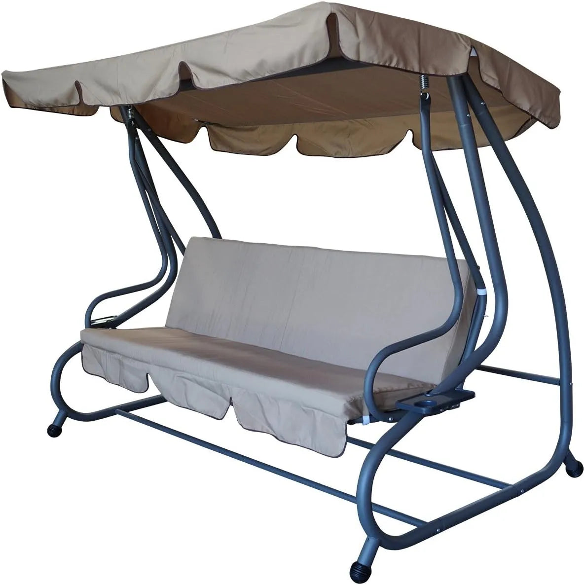 Miami 4-sitzer DEGAMO Hollywoodschaukel, Breite 228cm, klappbar als Liege, Creme, Farbe Grau