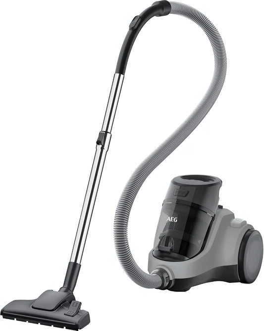 AEG Staubsauger LX5-2-2MG, 7m Aktionsradius, ohne Beutel, Mineral-Grey, 750 Watt, 360° Frontrad, Für Hart- & Teppichböden