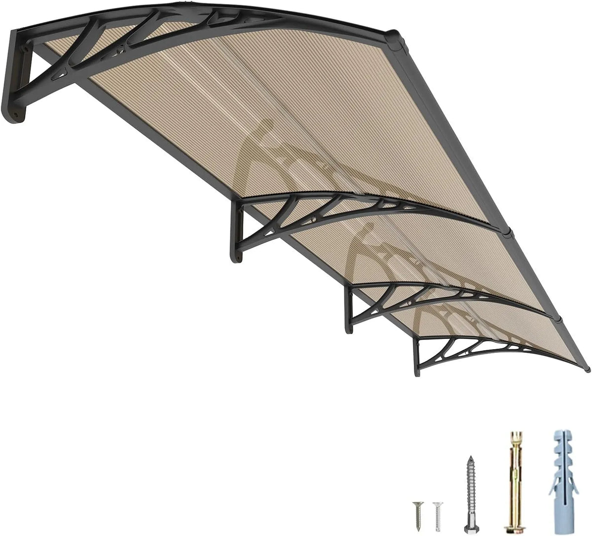 Haustür Maße 100x300cm Vordach für, UV Überdachung Haustür aus Polycarbonat, Schützt vor Regen Schnee für Terrasse, Veranda Fenster