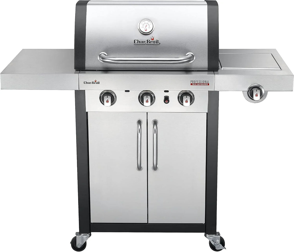 Char-Broil Gasgrill 3400S, 3 Brenner mit Seitenbrenner, Professional, Edelstahl